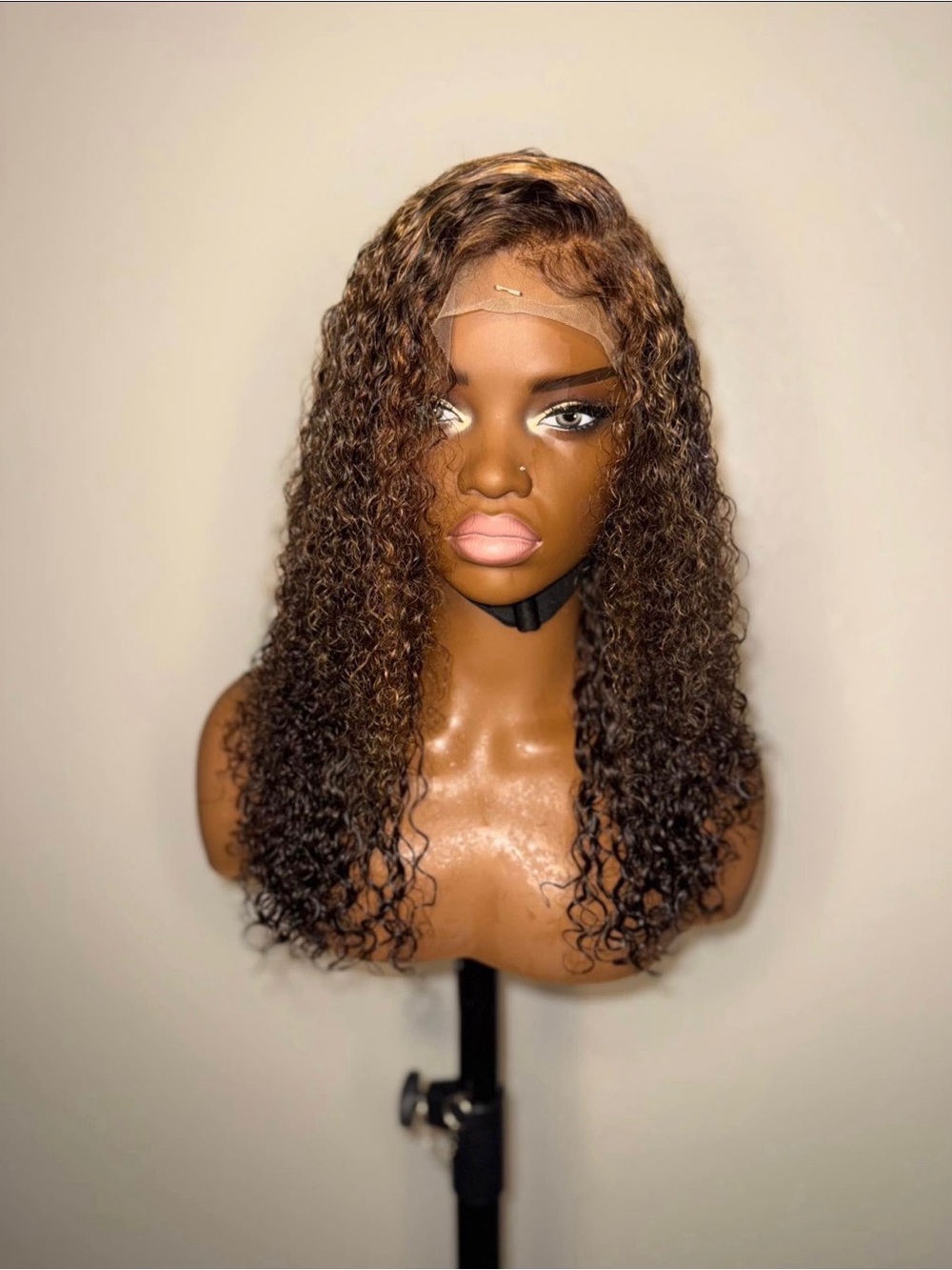 22” Chocolate transparent Lace Front Wig